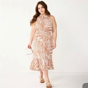 Nine West Halter Zebra Dress NWOT